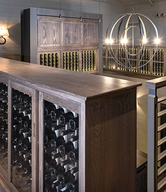 Alpha Omega Winery Custom Wine Cellar in Napa Valley.