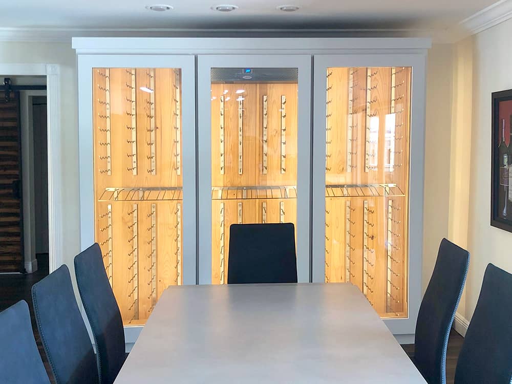 Glass Enclosed Custom Wine Cabinet in Miami.