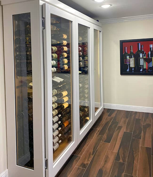 Glass Enclosed Custom Wine Cabinet in Miami.