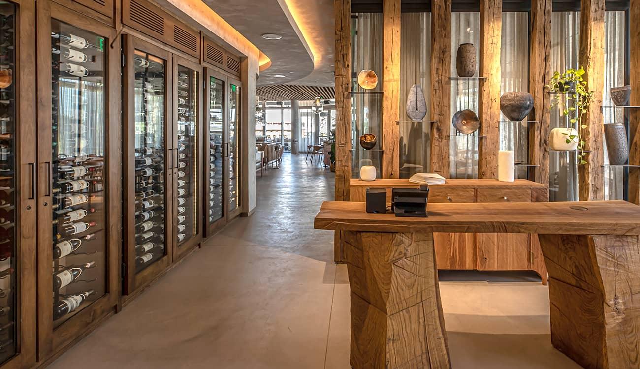Mila Restaurant Custom Wine Cabinets in Miami Beach, FL.