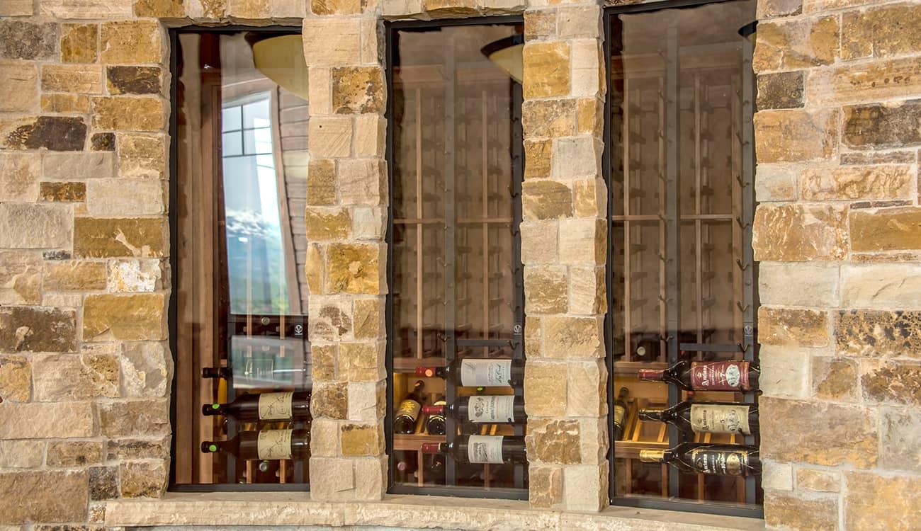 Beautiful Wood Wine Cellar with Display Shelves in Pagosa Springs, Colorado.
