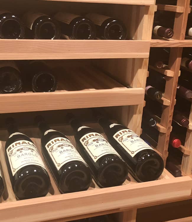 Efficient wine cellar storage.