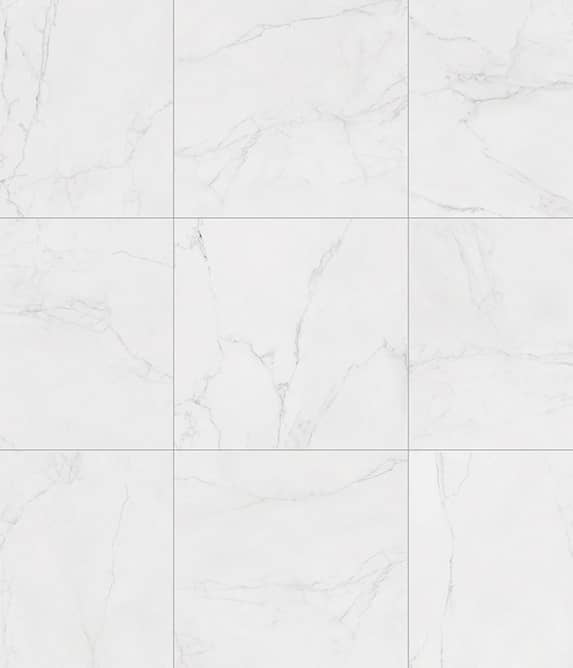 White tiles that are large with a marbled texture