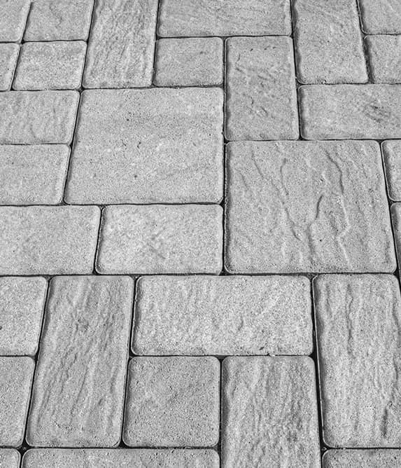 Grey stone bricks in an elaborate pattern