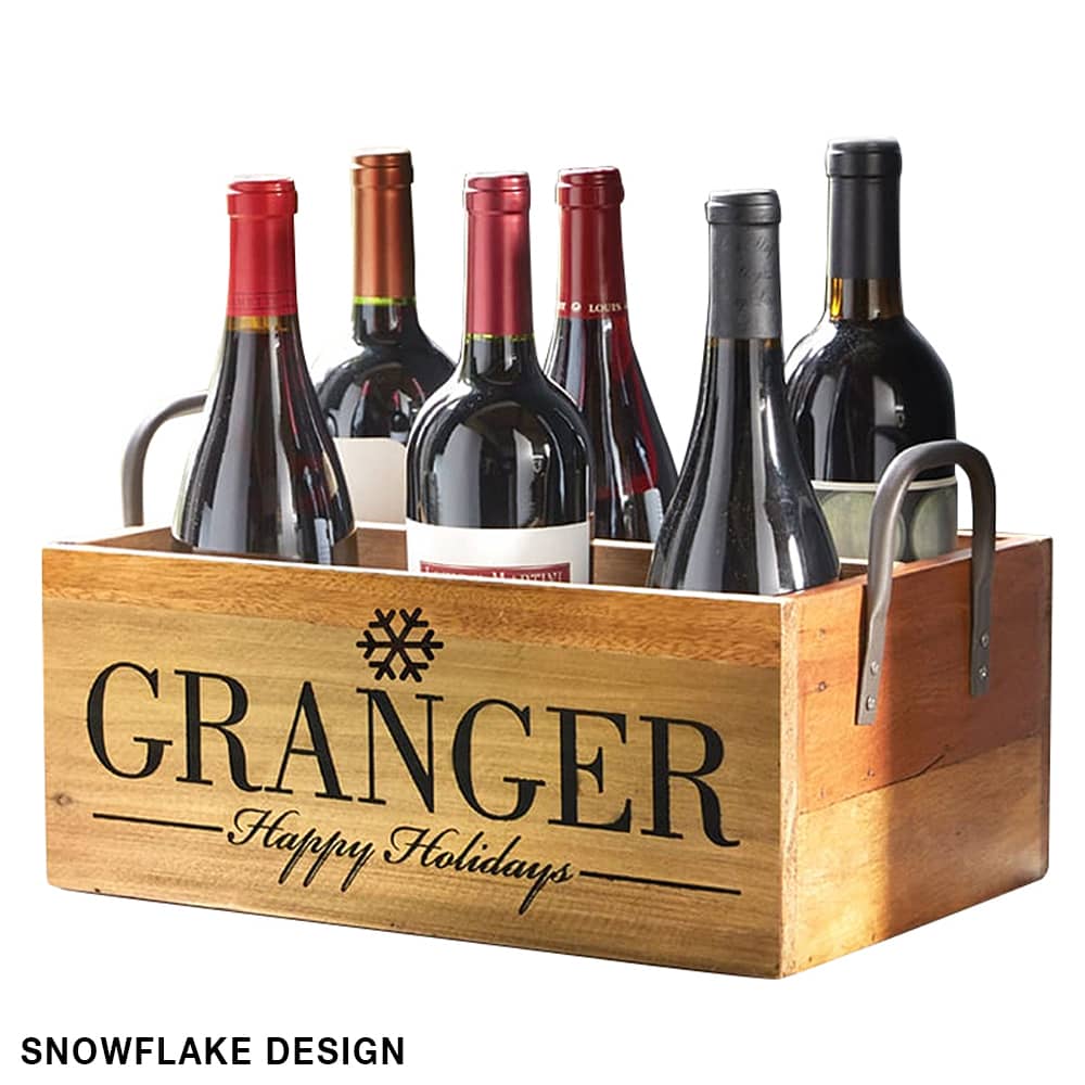 personalized wine carrier recycled